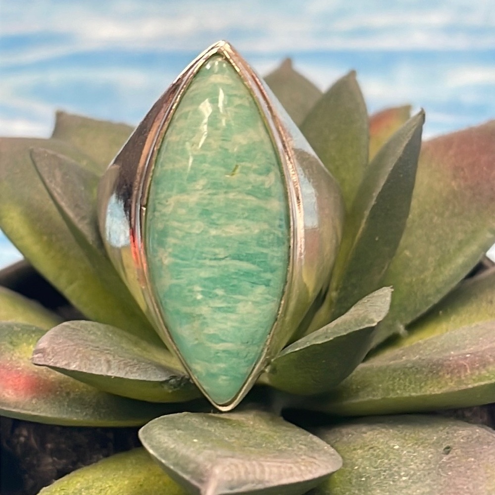 Amazonite Silver Ring - image 1